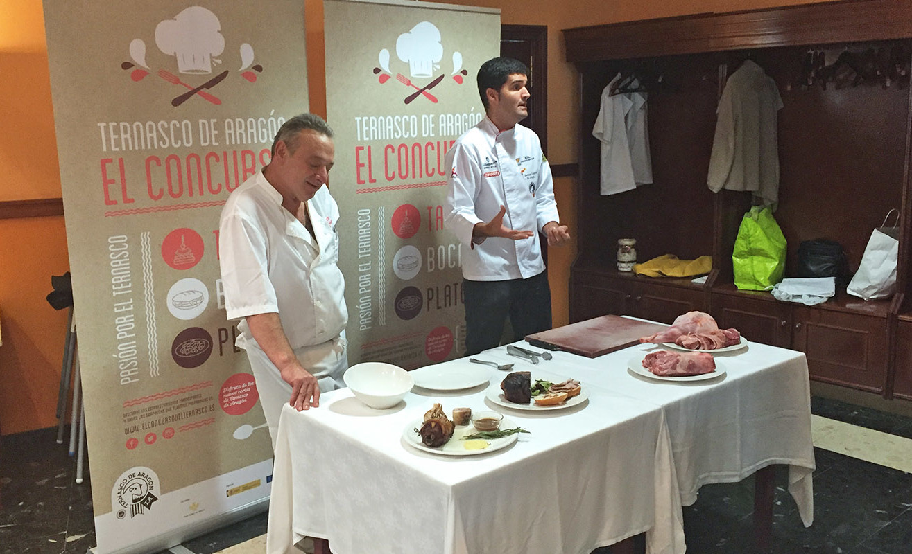 Javier Robles y Marcial Sanchez en el Restaurante Ambeles de Teruel
