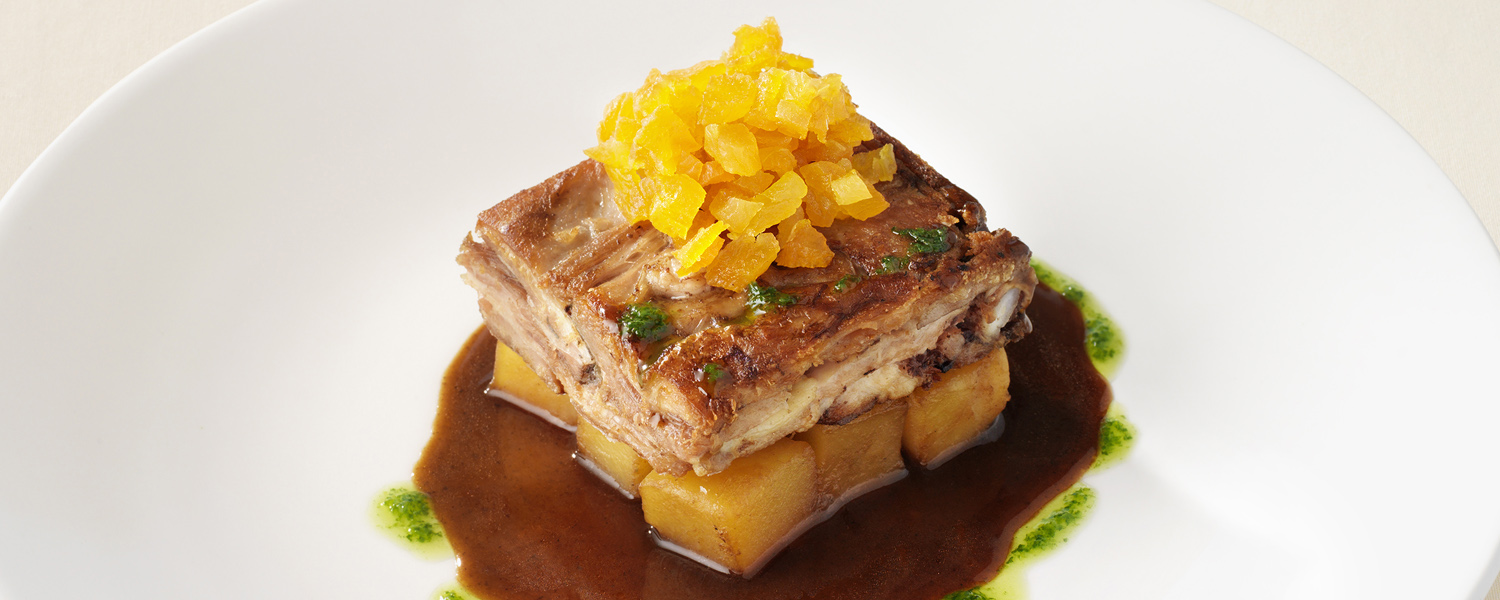 Pastel de Ternasco de Aragón con melocotón